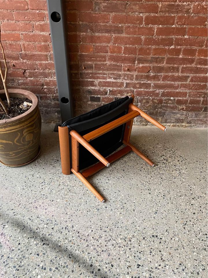 1960s Danish Teak and Leather “Bwana” Ottoman Stool by Finn Juhl