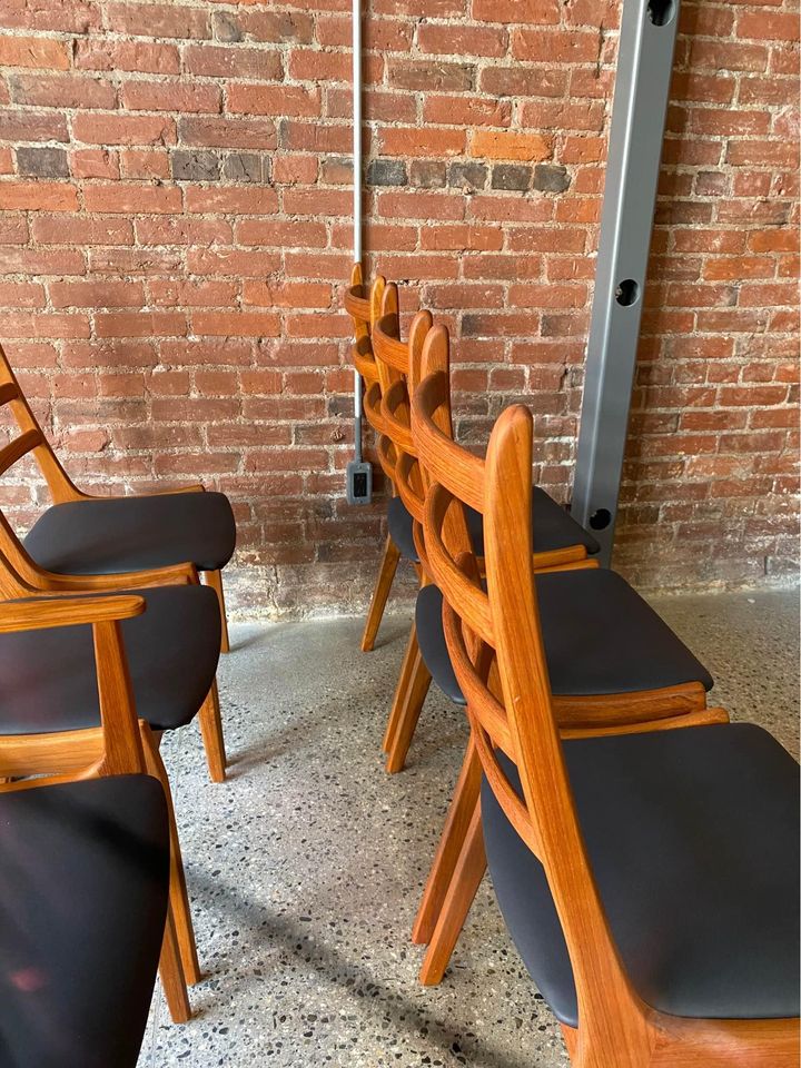 1960s Danish Teak and Leather Dining Chairs