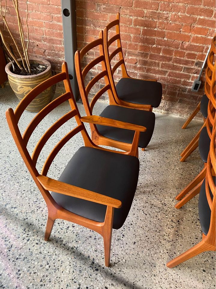 1960s Danish Teak and Leather Dining Chairs