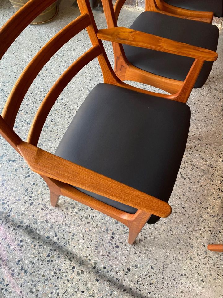 1960s Danish Teak and Leather Dining Chairs