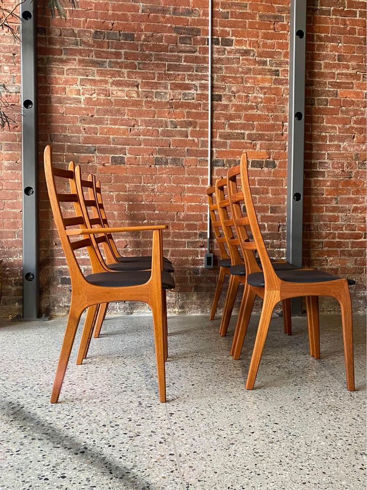 1960s Danish Teak and Leather Dining Chairs