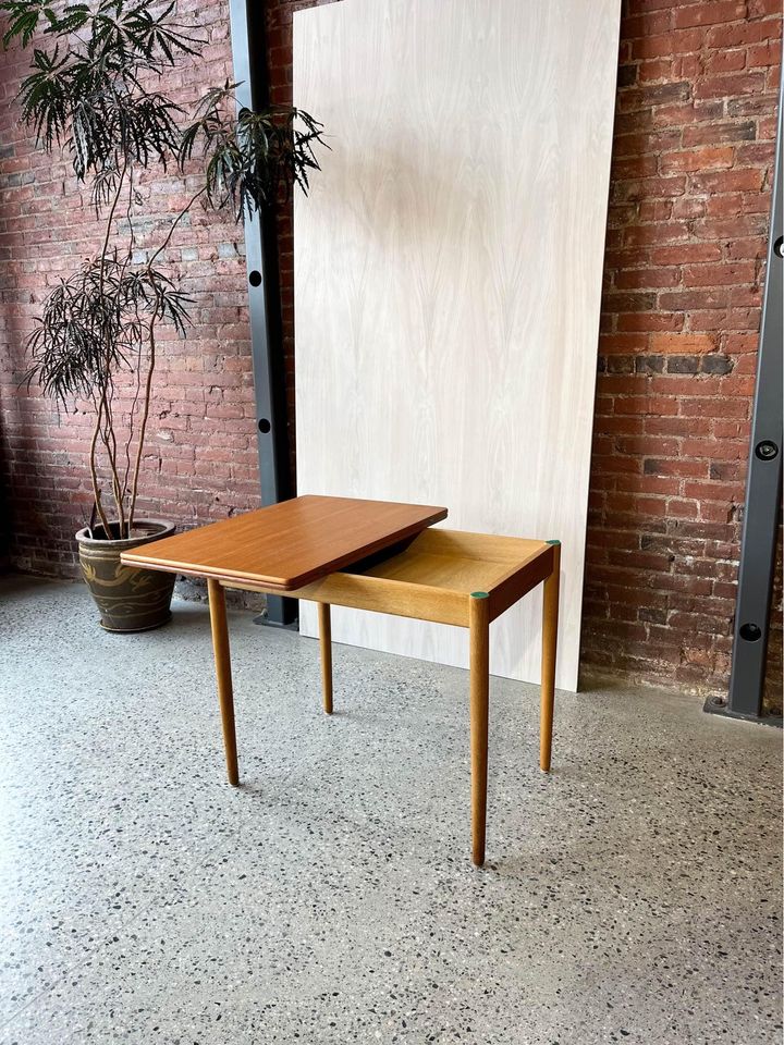 1960s Danish Teak and Oak Dining Table Desk by Hans Wegner