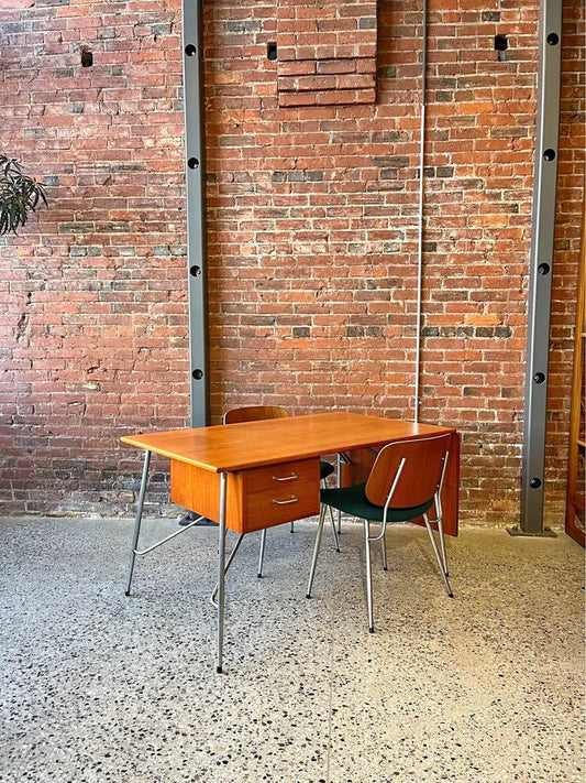 1960s Danish Teak and Steel Desk by Børge Mogensen