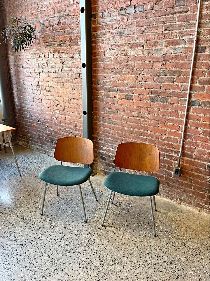 1960s Danish Teak and Steel Side Chairs by Borge Mogensen