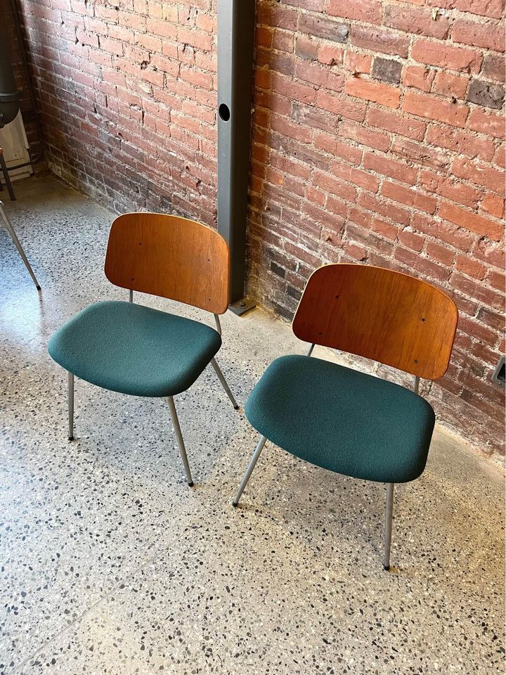 1960s Danish Teak and Steel Side Chairs by Borge Mogensen