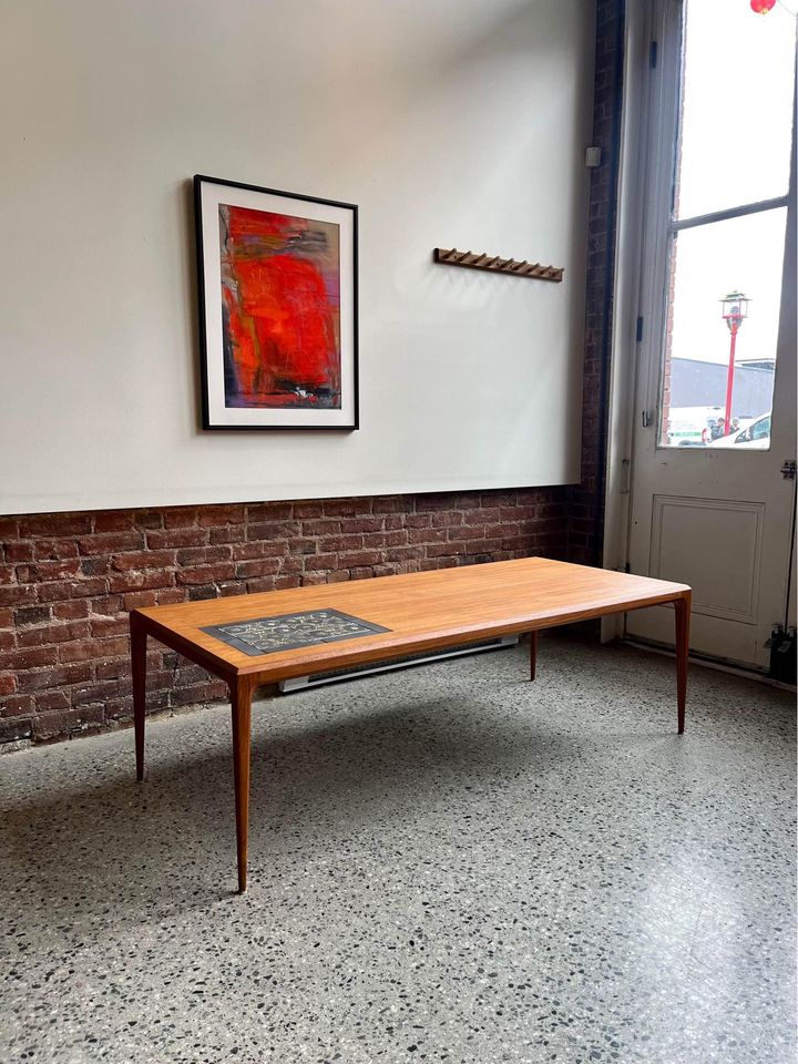 1960s Danish Teak and Tile Coffee Table by Johannes Andersen