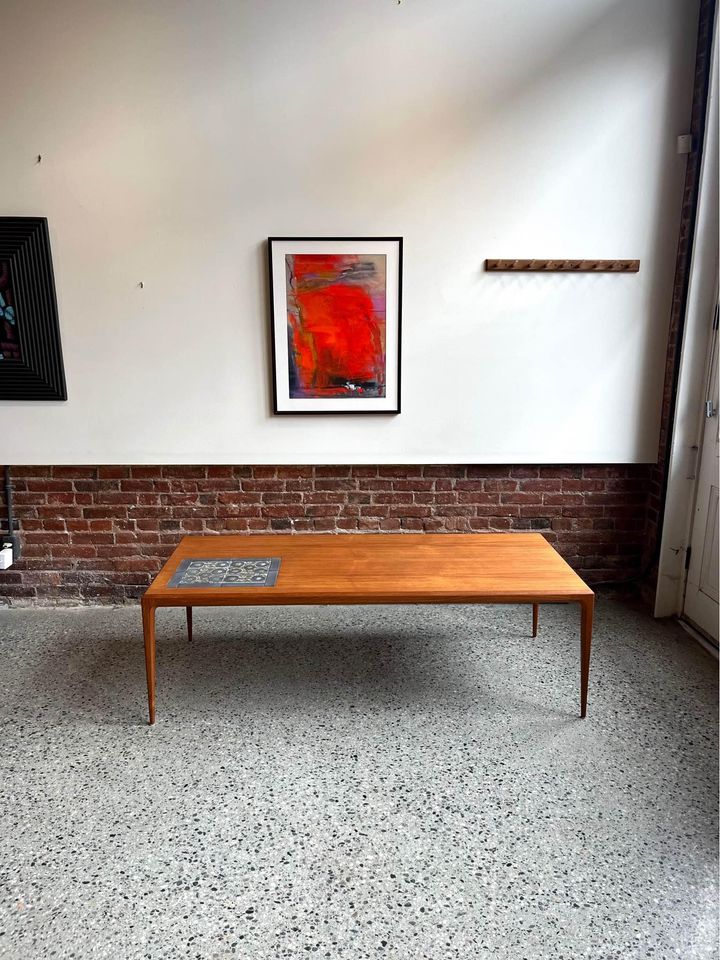 1960s Danish Teak and Tile Coffee Table by Johannes Andersen