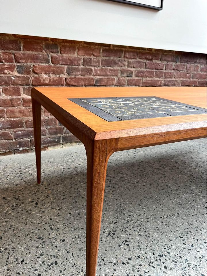 1960s Danish Teak and Tile Coffee Table by Johannes Andersen