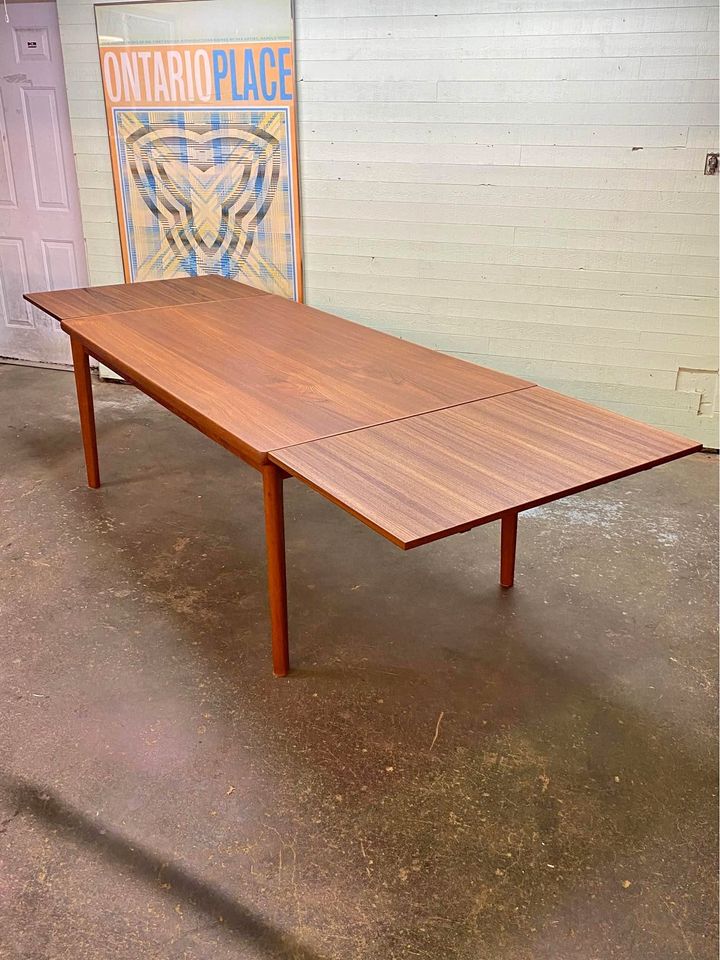 1960s Large Scale Danish Teak Dining Table