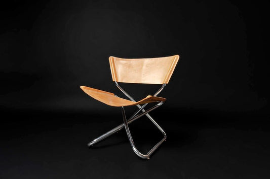 1960s Leather and Tubular Steel “Z Down Chair” by Torben Ørakov