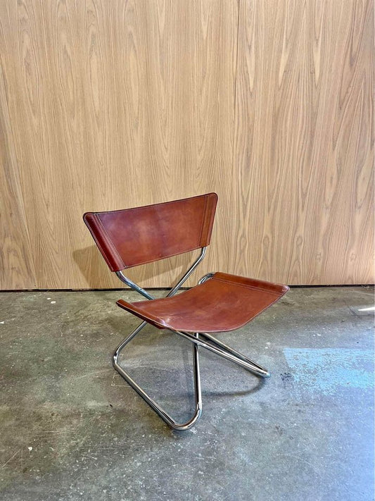 1960s Leather and Tubular Steel “Z Down Chair” by Torben Ørakov