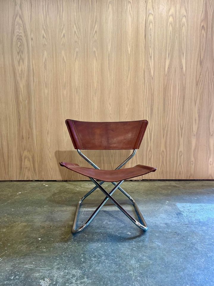 1960s Leather and Tubular Steel “Z Down Chair” by Torben Ørakov