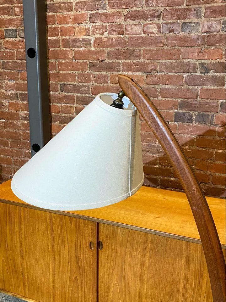 1960s Mid Century Teak “Bow” Lamp