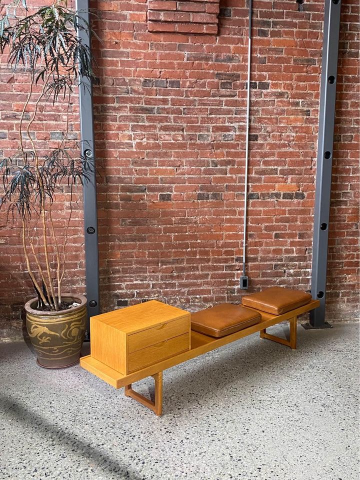 1960s Norwegian Oak Coffee Table  Bench by Torbjørn Afdal