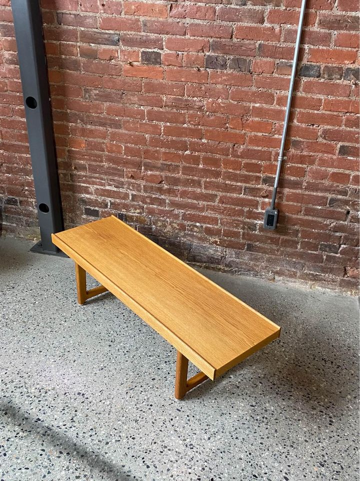 1960s Norwegian Oak Coffee Table Bench by Torbjørn Afdal