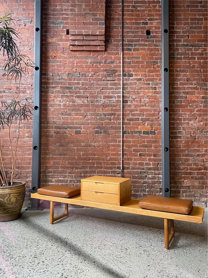 1960s Norwegian Oak Coffee Table  Bench by Torbjørn Afdal