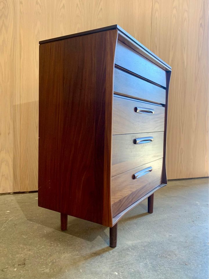 1960s Solid African Teak Highboy Dresser by Jan Kuypers