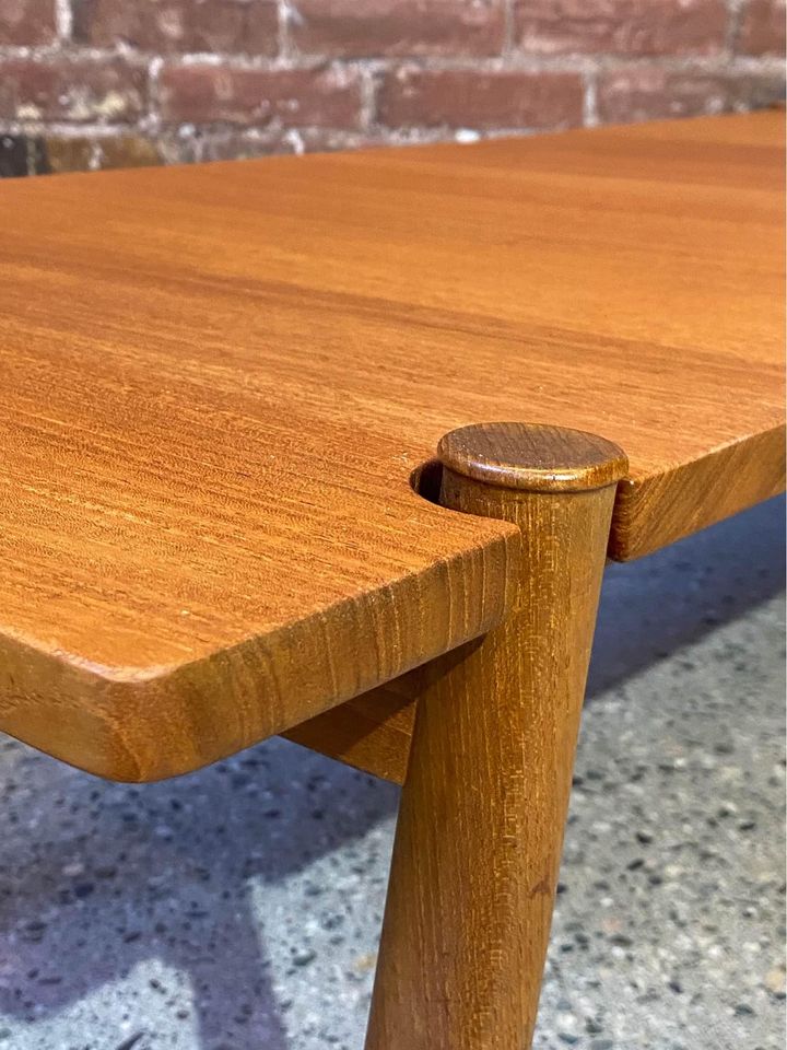 1960s Solid Teak Coffee Table by Peter Hvidt