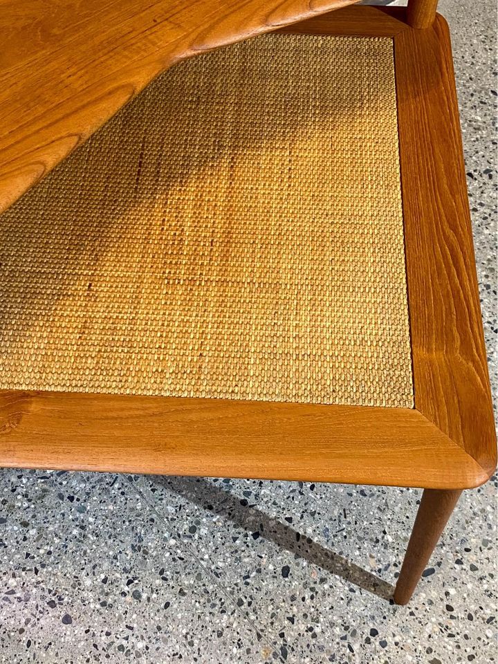 1960s Solid Teak Corner Coffee Side End Table by Peter Hvidt