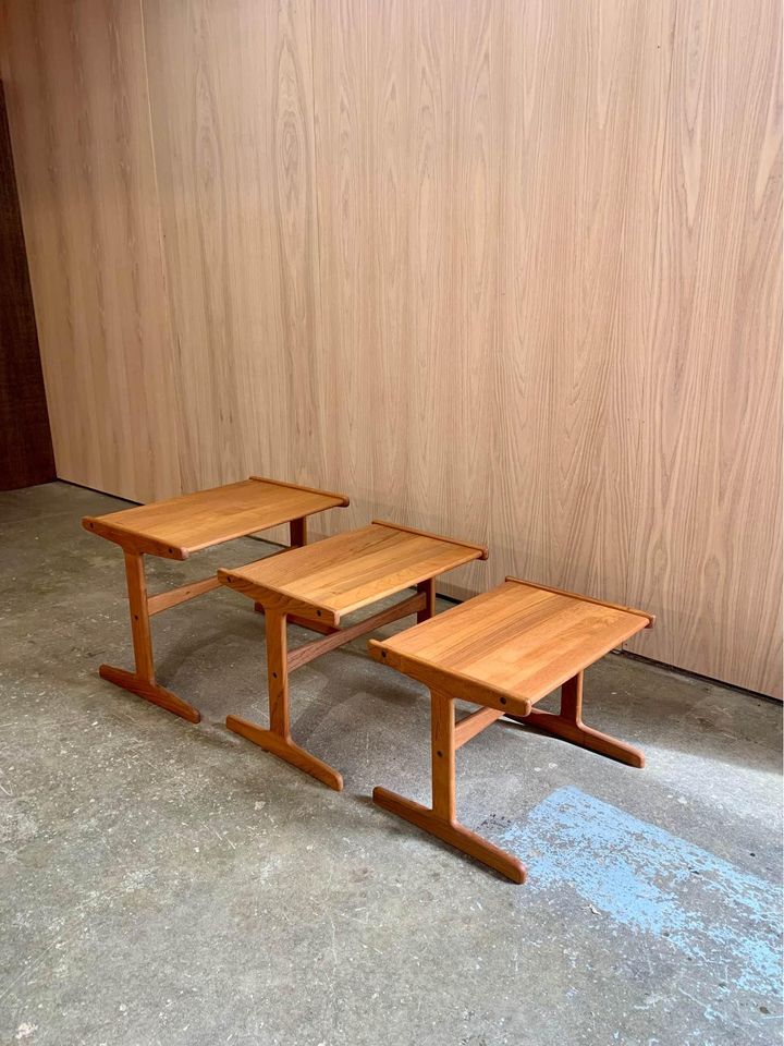 1960s Solid Teak Side End Tables