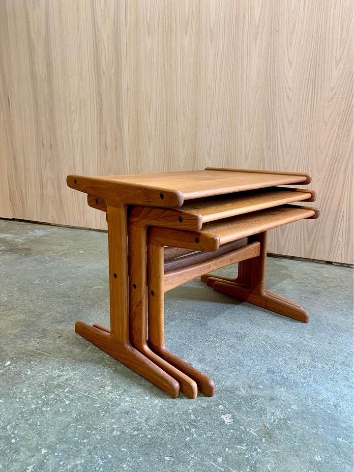 1960s Solid Teak Side End Tables