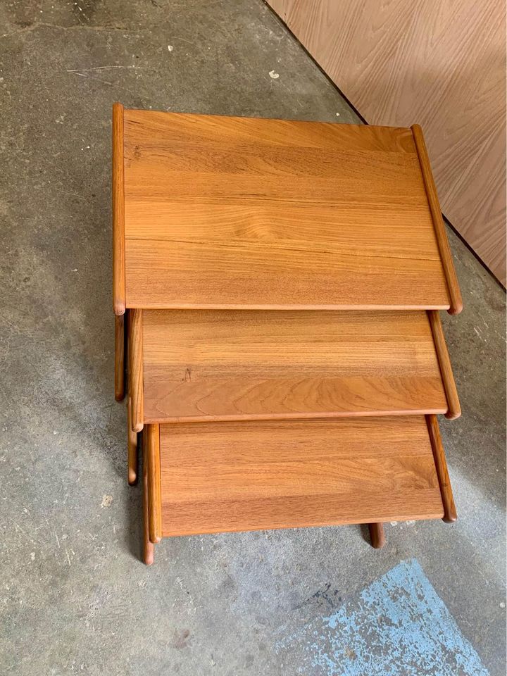 1960s Solid Teak Side End Tables