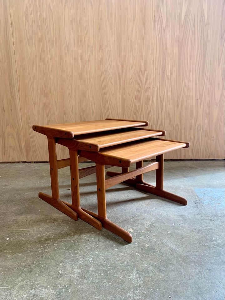 1960s Solid Teak Side End Tables