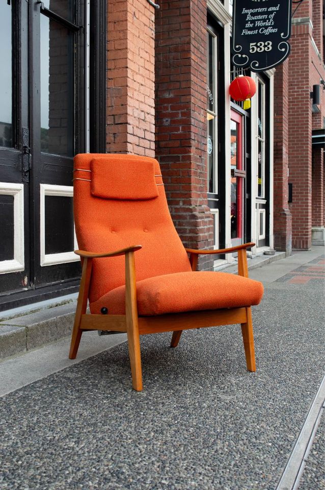 1960s Swedish Teak High Back Reclining Chair