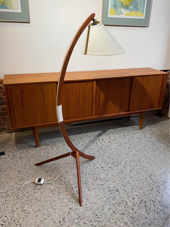 1960s Teak “Bow” Floor Lamp