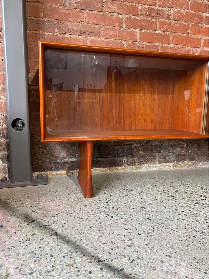 1960s Teak Credenza TV Stand Hutch