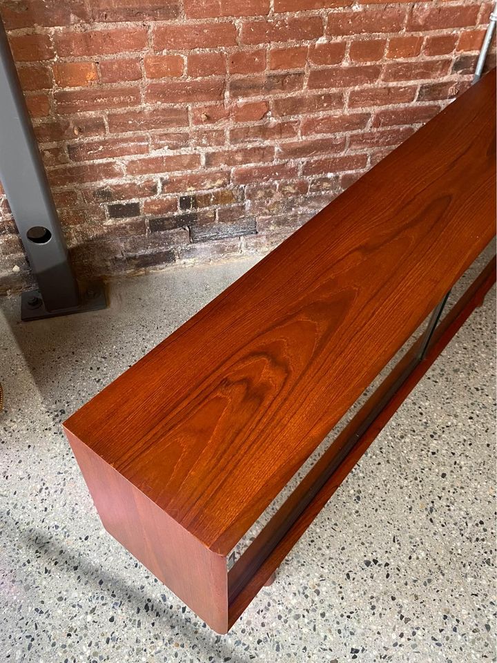 1960s Teak Credenza TV Stand Hutch