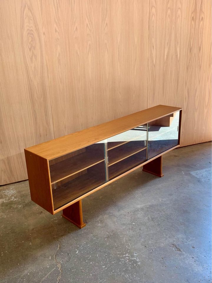 1960s Teak Hutch Credenza TV Stand