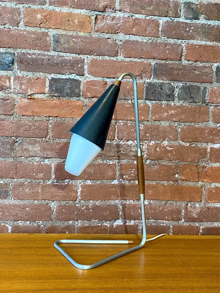 1960s Teak and Aluminum Table lamp