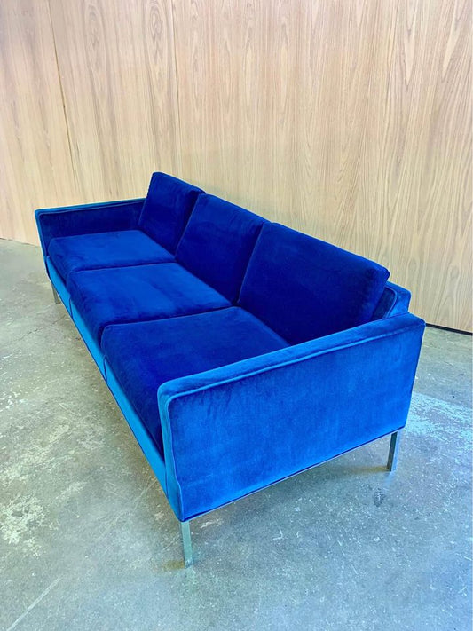 1960s Velvet and Steel Sofa