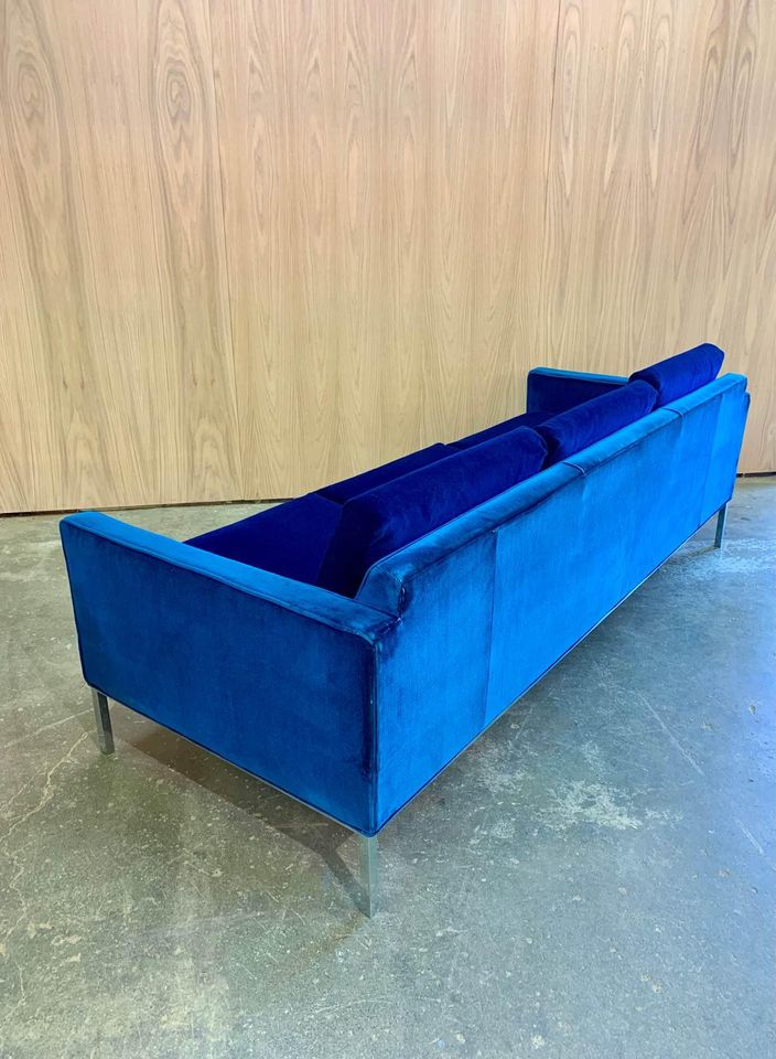 1960s Velvet and Steel Sofa