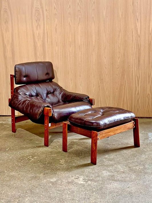 1960s Brazilian MP41 Lounge Chair and Ottoman by Percival Lafer