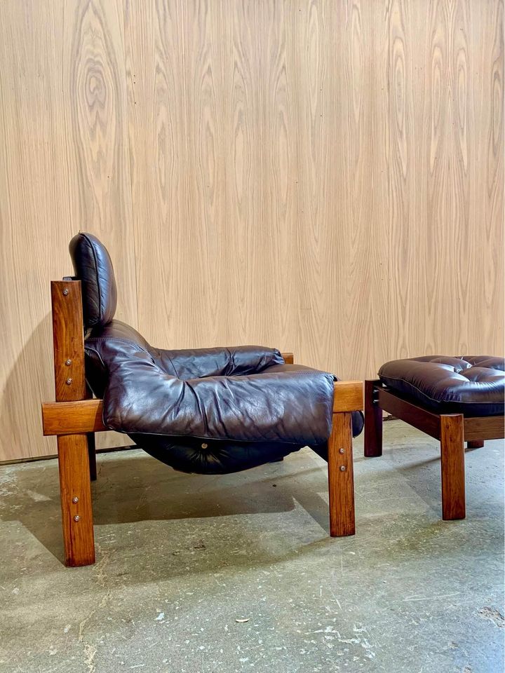 1960s Brazilian MP41 Lounge Chair and Ottoman by Percival Lafer