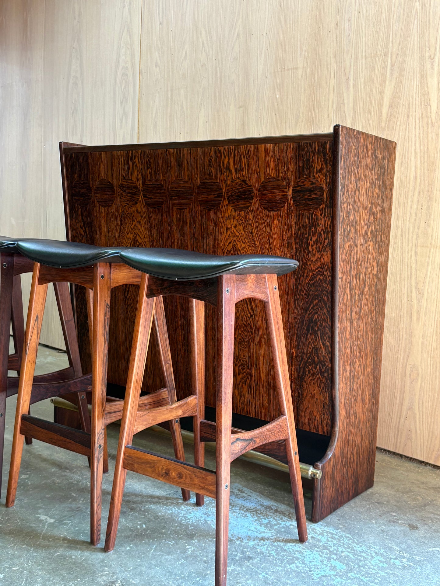1960s Brazilian Rosewood Bar Set by Johannes Andersen