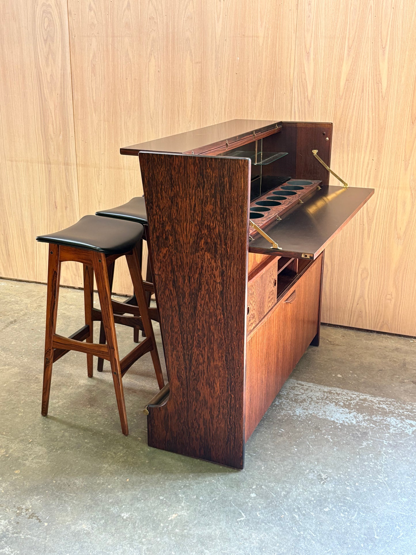 1960s Brazilian Rosewood Bar Set by Johannes Andersen
