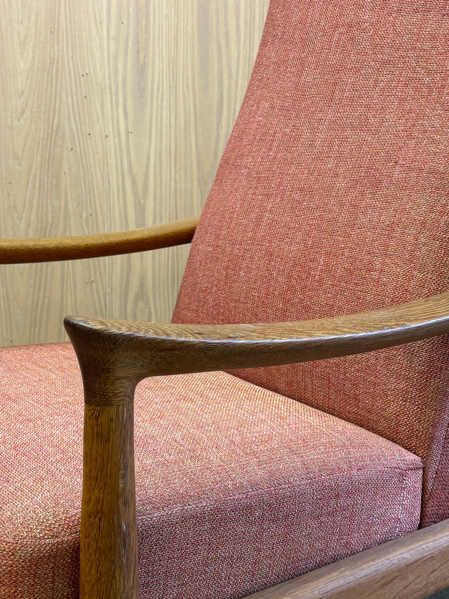 1960s Danish Oak Lounge Chair by Fritz Hansen