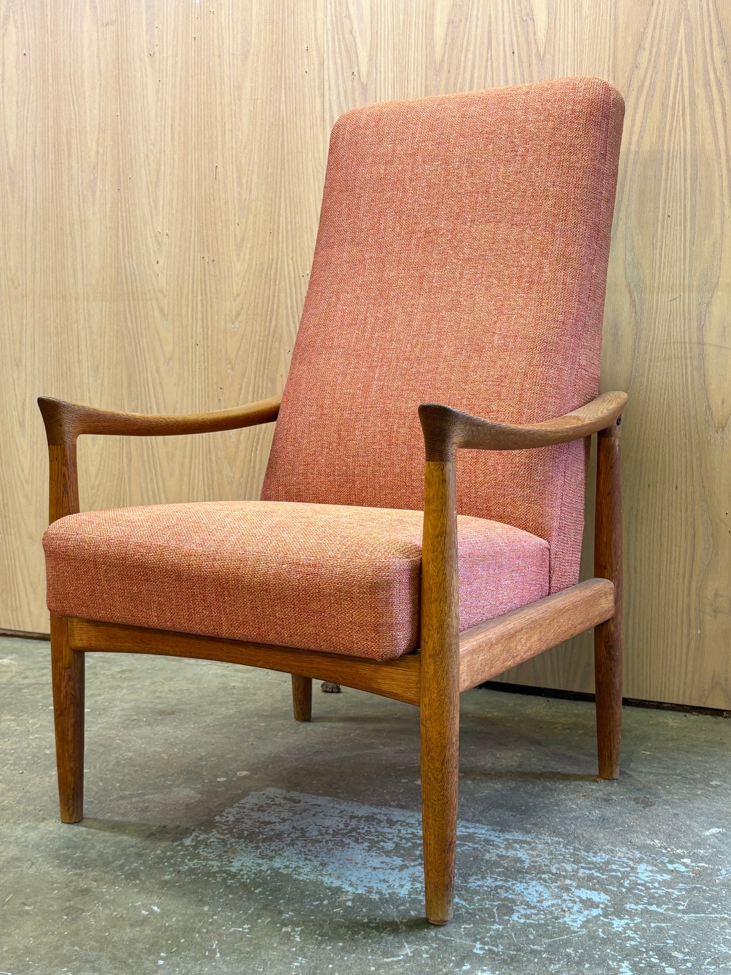 1960s Danish Oak Lounge Chair by Fritz Hansen