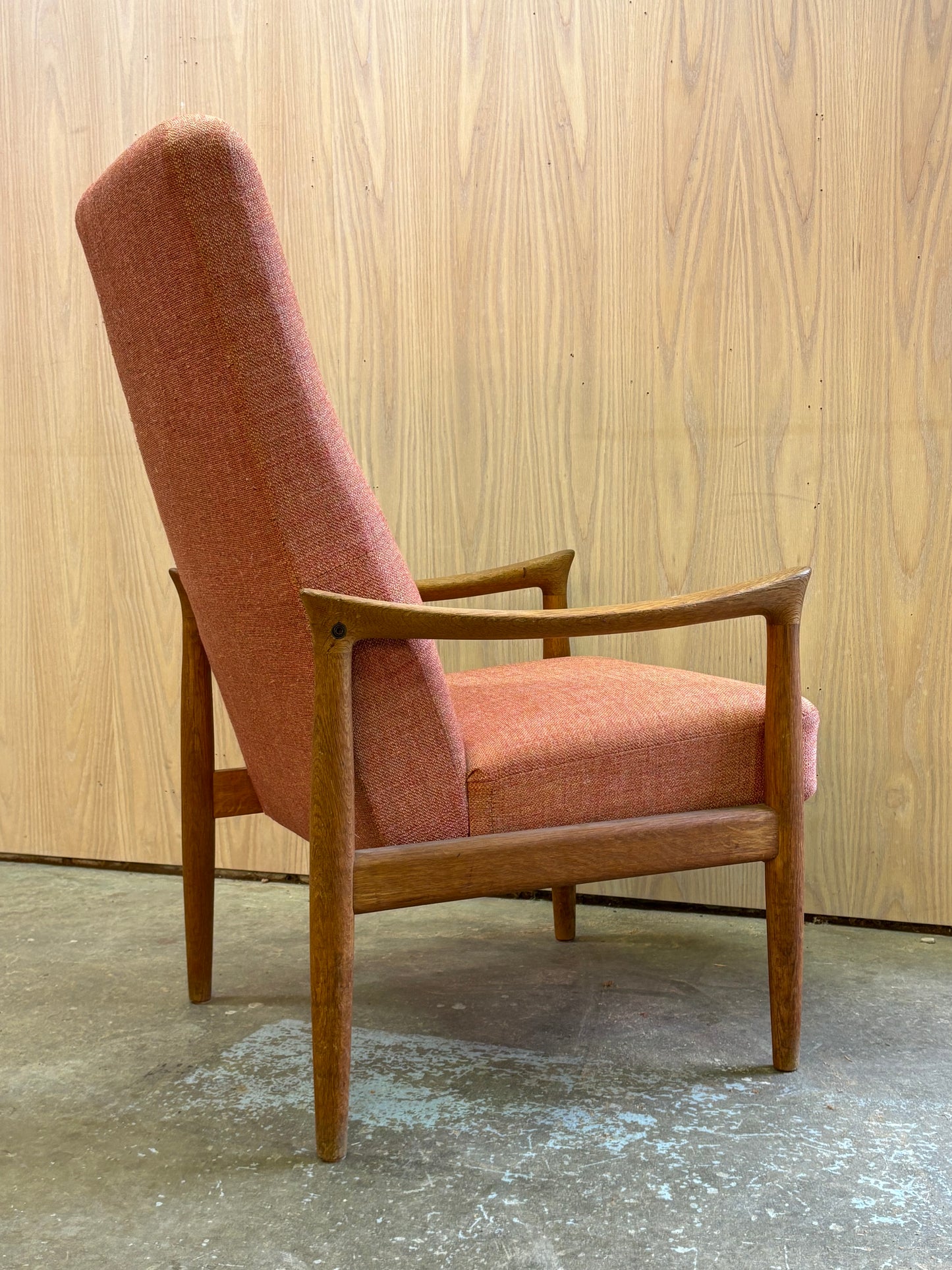 1960s Danish Oak Lounge Chair by Fritz Hansen