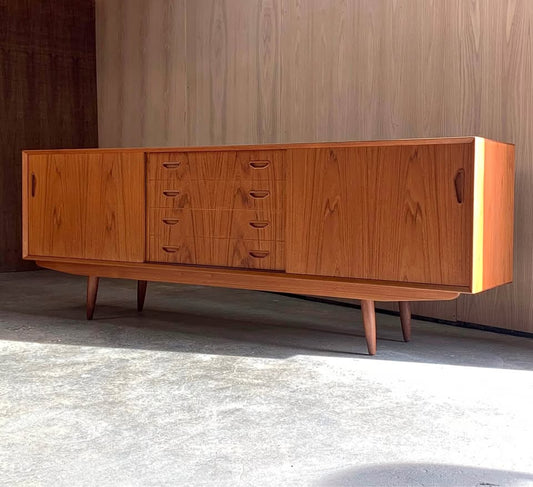1960s Danish Teak Credenza  Sideboard
