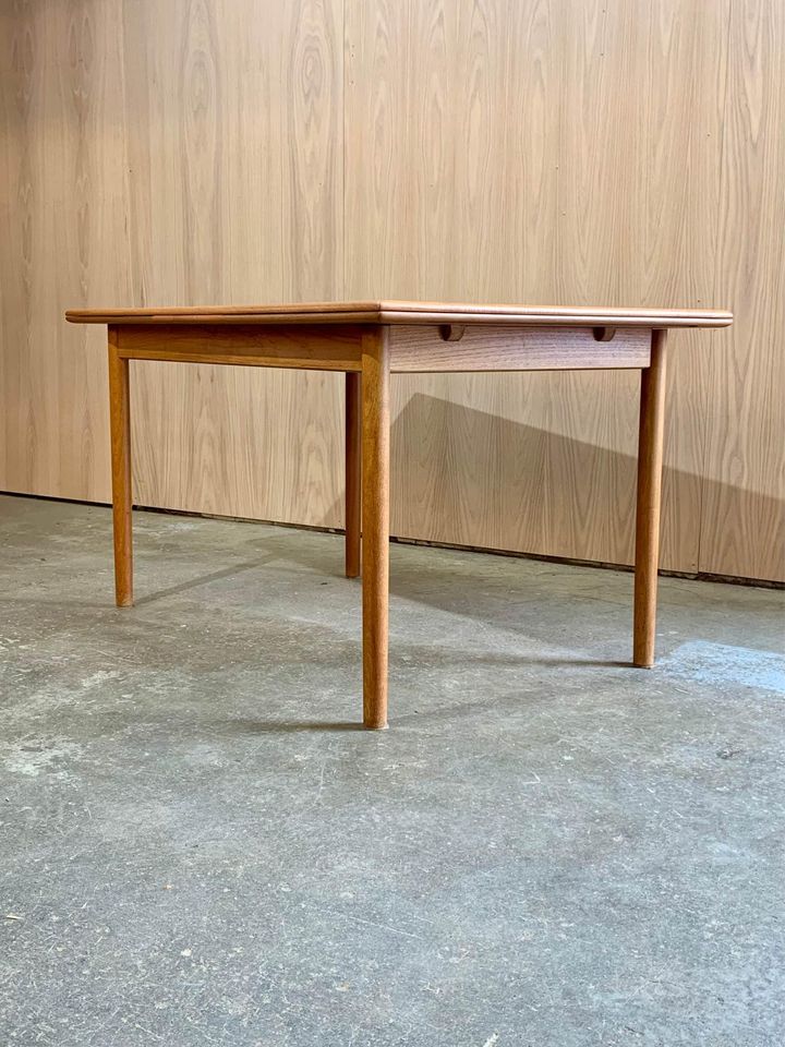 1960s Danish Teak Draw-Leaf Dining Table