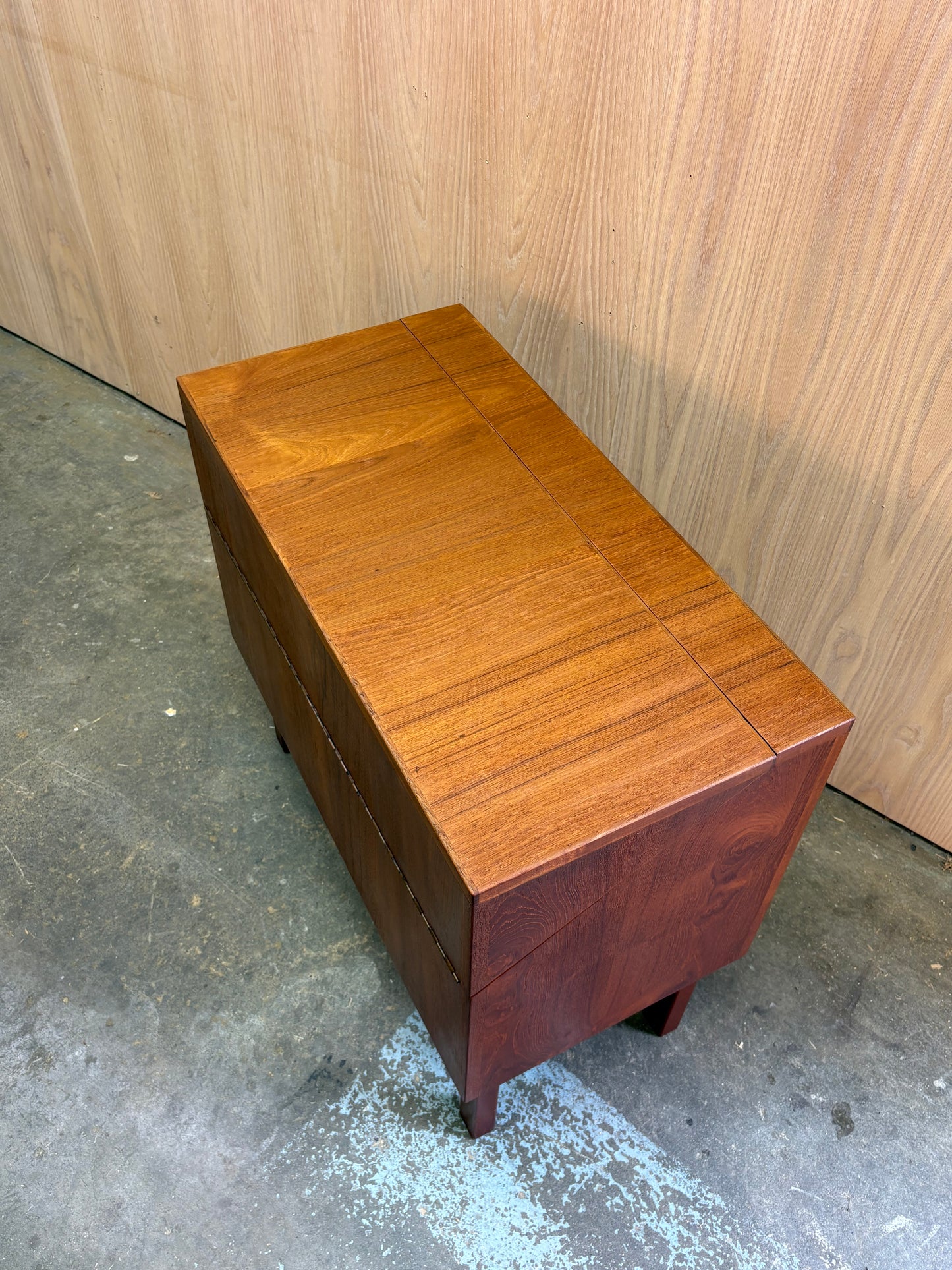 1960s Danish Teak Drop-Front Cabinet – Bar or Record Storage