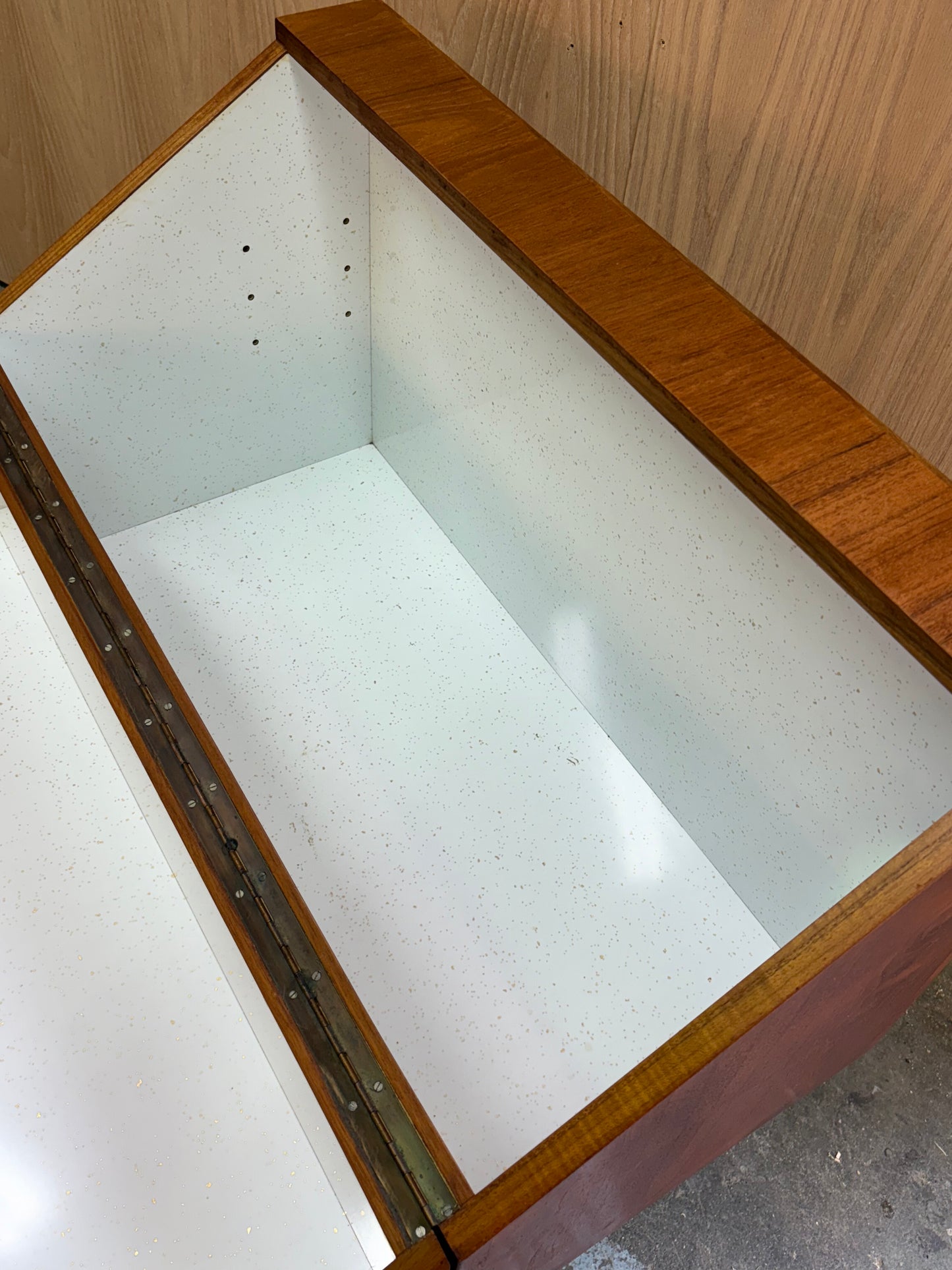 1960s Danish Teak Drop-Front Cabinet – Bar or Record Storage