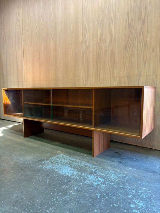 1960s Danish Teak Hutch  Record Storage  Display Cabinet