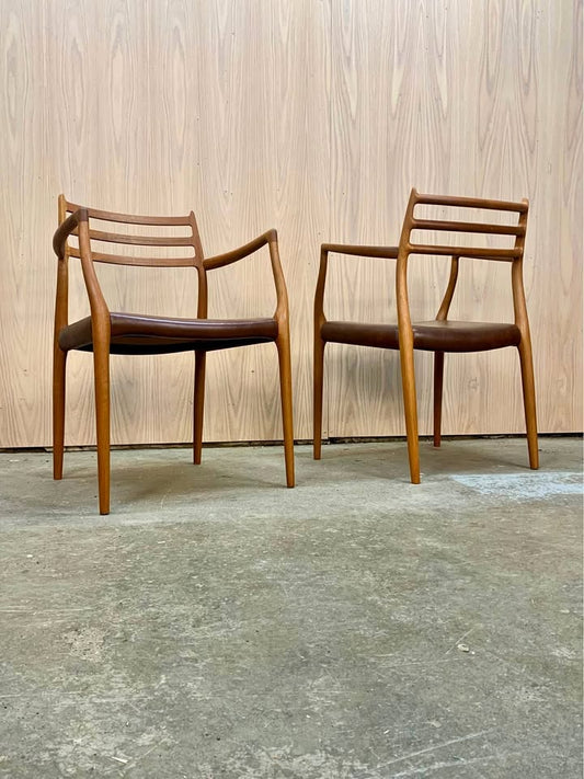 1960s Danish Teak Model 62 Chairs by Niels Møller