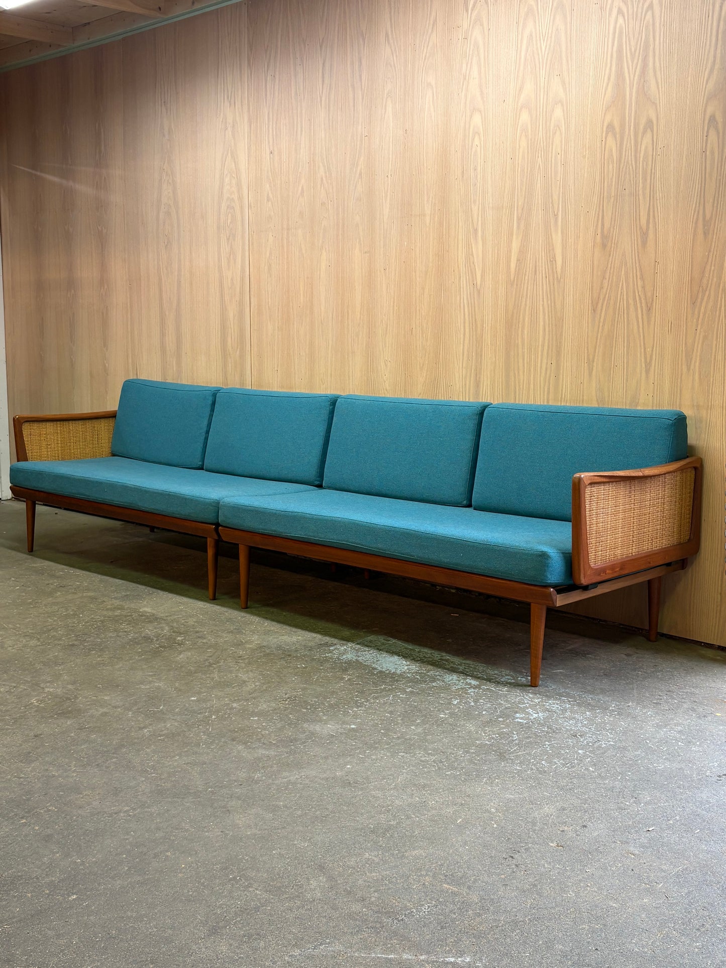 1960s Danish Teak Modular Sofa Group and Table by Peter Hvidt for France & Son