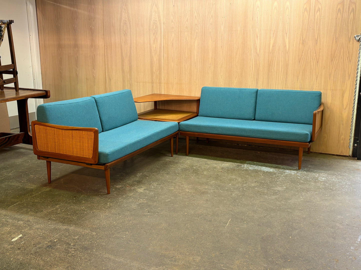 1960s Danish Teak Modular Sofa Group and Table by Peter Hvidt for France & Son